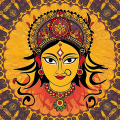 Happy Durga Puja  header banner background Durga Devi Vector illustration happy Durga puja festival with illustration
