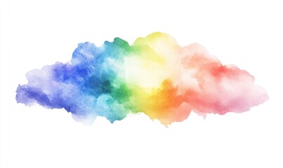 Wall Mural - A rainbow cloud with a white background