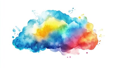 Wall Mural - A colorful cloud with a rainbow in it