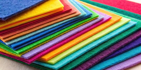 Poster - Assorted colored felt fabric sheets for patchwork sewing DIY craft project