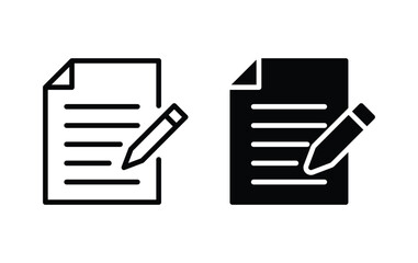 Poster - document write icon vector, document sign vector
