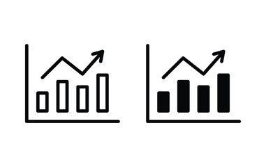 Poster - growing graph icon, data sign vector