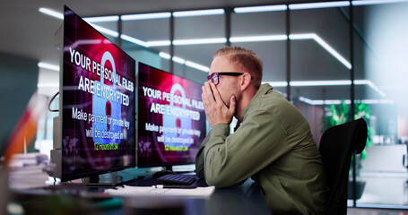 Aufkleber - Ransomware Malware Cyber Attack