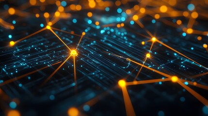 Poster - A detailed futuristic illustration of interconnected machine learning systems in a diorama style, with glowing nodes and data lines representing technological excitement.