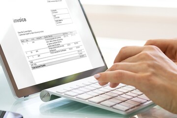 Aufkleber - electronic invoice statement for accountant