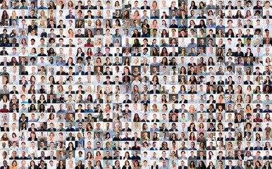 Aufkleber - People Faces Collage Set