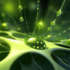 Wall Mural - Green Fractal Background