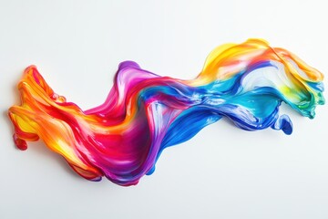 Wall Mural - A vibrant swirl of colorful paint, showcasing a blend of hues and fluid motion.