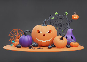 3d halloween theme background