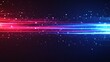 © zen - Beautiful glow glow and spark. Red and blue special effect. Laser beams, horizontal light rays. Particle motion effect. Magic of moving fast lines. Glowing abstract glittering police line. Vector.