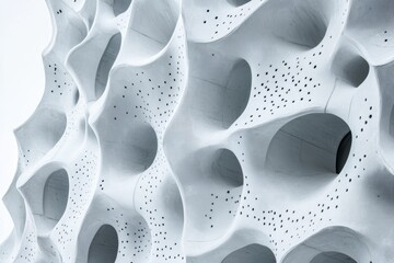 Leinwandbilder - Biomimetic facade design, nature-inspired patterns, sustainable architecture, on solid white background, single object