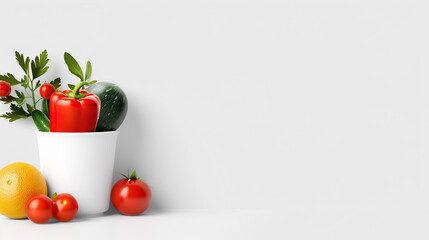 Fresh, ripe cherry tomatoes, a vibrant red against a white background, form the heart of this healthy vegetarian salad
