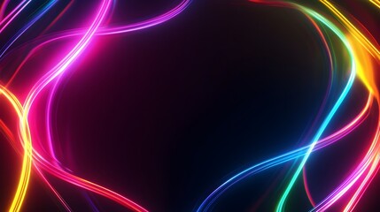 Canvas Print - Neon-Lit Abstract Frame with Vibrant Color and Dynamic Light Effects for Bold Designs