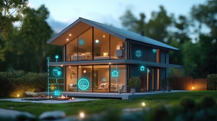 Poster - smart home security system with automated alert features and emergency notifications