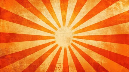 Canvas Print - Abstract grunge sunburst background in orange and yellow colors.