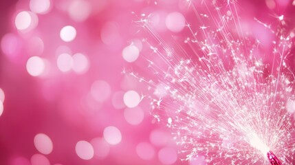 Canvas Print - Abstract pink background with sparkling firework.