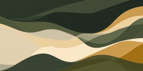 Wall Mural - Abstract waves in earthy tones create a soothing visual rhythm.