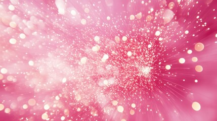 Canvas Print - Pink sparkling background with glowing lights and bokeh.