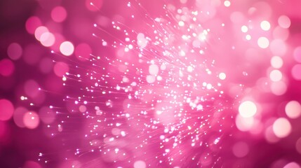 Wall Mural - Abstract pink background with bokeh lights and sparkly glitter.
