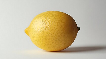 Wall Mural - Fresh Yellow Lemon on White Background