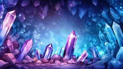 Aufkleber - Crystal Cave Fantasy Background.