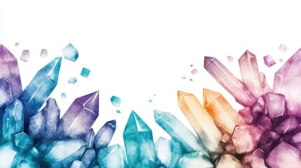 Aufkleber - Watercolor Crystal Border.