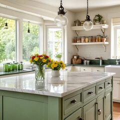 Canvas Print - modern kitchen interior with kitchen