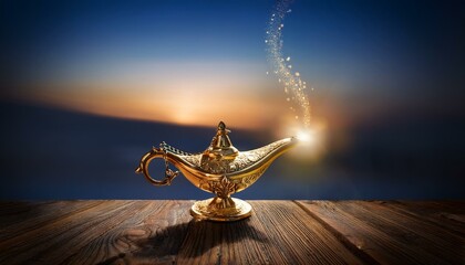 magic lamp in the night,