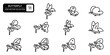 © aghitsni creative - Butterfly icons collection, editable and resizable vector icon templates.
