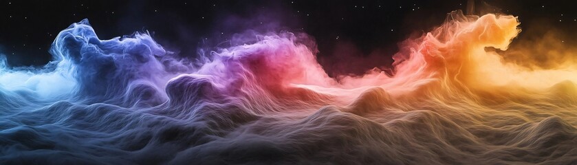Poster - A mesmerizing swirl of vibrant colors and ethereal clouds, creating an otherworldly abstract landscape.
