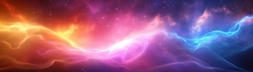 Poster - A vibrant cosmic wave of colors blending seamlessly in a mesmerizing display of light and energy.