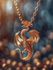 Wall Mural - Golden Dragon Necklace.