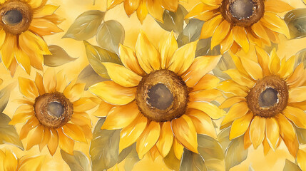 Wall Mural - sunflower pattern