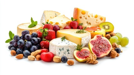 Canvas Print - cheese and fruits