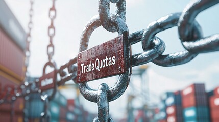 Poster - Shipping containers locked down by chains labeled 