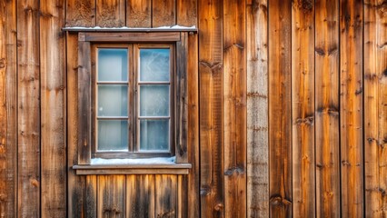 Poster - A rustic brown wooden wall with a frosted window background