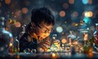 © Dalibor - A young boy experimenting with a chemistry set, showcasing curiosity, imagination, and the pursuit of knowledge.