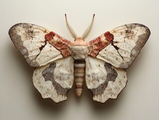 Wall Mural - Close Up of a Moth with Intricate Patterns on its Wings