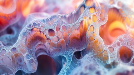 Wall Mural - abstract cellular structure: intricate macro photography