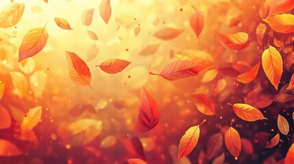 Canvas Print - autumn leaves background