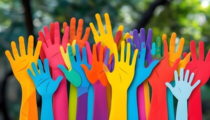 Vibrant Hands in Unity Celebrating Diversity and Community Support