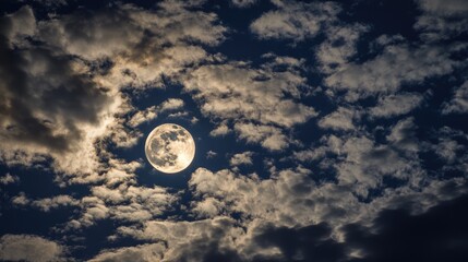 Wall Mural - moonlit sky with clouds
