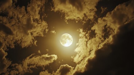 Wall Mural - moonlit sky with clouds