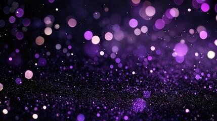 Abstract modern dark purple black glitter sparkle confetti background for festive invitations and celebrations