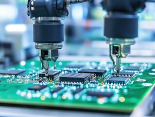 Canvas Print - Automated Manufacturing of Circuit Boards