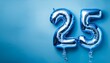 © Rindi - 25 number made of blue balloon, copy space