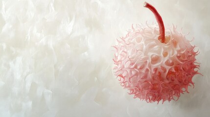 Sticker - Pink and Red Spiky Fruit on a White Background