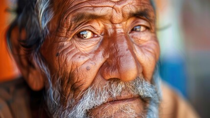 Close-up portrait of an elderly man