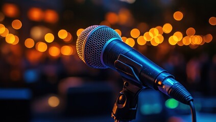 Wall Mural - Microphone on Stage