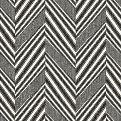 Canvas Print - Monochrome Grain Striped Herringbone Pattern